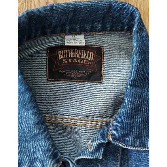 RARE BLUE DENIM JACKET BUTTERFIELD STAGE Silverton Las Vegas Size Large 90's - Picture 5 of 11